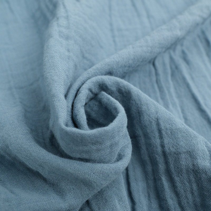 Organic Double Gauze, 130 cm, Sea Blue - Maison Klem